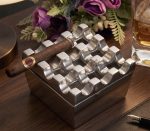 Aluminium Windproof Cigar Cigarette Ashtray 9 Grids Nickel Glossy