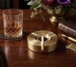 Pure Brass Round Ashtray - Glossy Finish