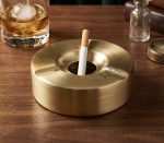 Pure Brass Round Ashtray - Glossy Finish