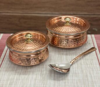 Copper/Stainless Steel Double Wall Biryani/Gravy Handi/Lagan