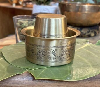 Elephant Marathon Brass South Indian Coffee Filter with Dabara