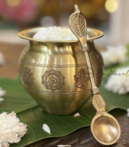Brass/Pital Kalash/Lota With Charnamrit Spoon