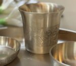 Indian Flower Kansa/Bronze Thali Set