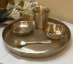 Indian Flower Kansa/Bronze Thali Set