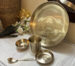 Indian Flower Kansa/Bronze Thali Set