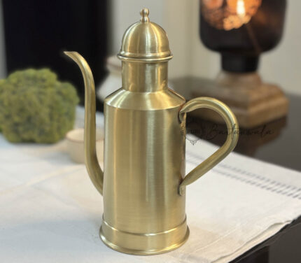 Brass Oil Bottle Inside Tin/Kalai Plating And Outside Matt Finish