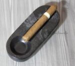 Marble Cigar Ashtray Single Notch-Black