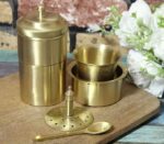 Brass South Indian Coffee Filter with Dabara Set & Spoon – Matt Finish