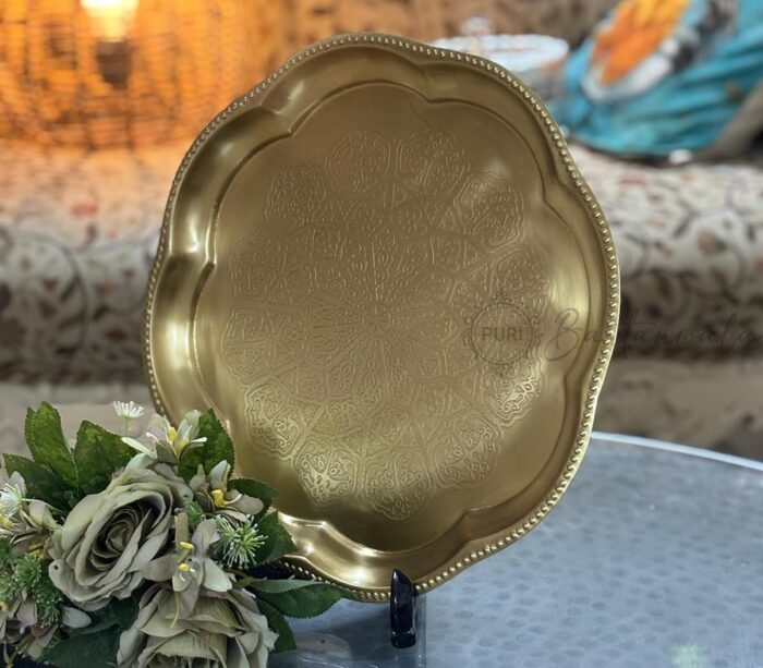 Brass Flower Tray - Arabic Design