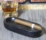 Marble Cigar Ashtray Single Notch-Black