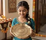 Brass Pooja Thali with Om Design