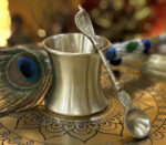 Pure Brass (Pital) Panchamrit / Water Pot with Brass Spoon