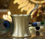 Pure Brass (Pital) Panchamrit / Water Pot with Brass Spoon