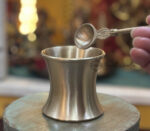Pure Brass (Pital) Panchamrit / Water Pot with Brass Spoon