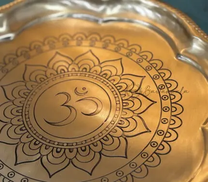 Brass (Pital) Pooja Thali – Engraved with Om Design