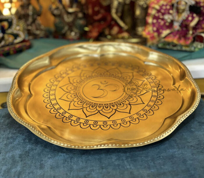 Brass (Pital) Pooja Thali – Engraved with Om Design