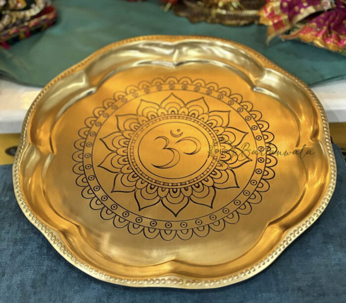 Brass (Pital) Pooja Thali – Engraved with Om Design