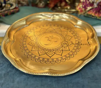 Brass (Pital) Pooja Thali – Engraved with Om Design