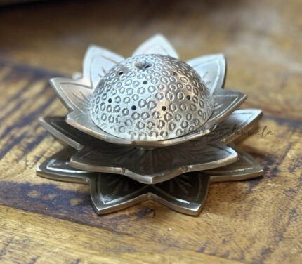 Pure Brass (Pital) Incense Holder – Lotus Flower Design
