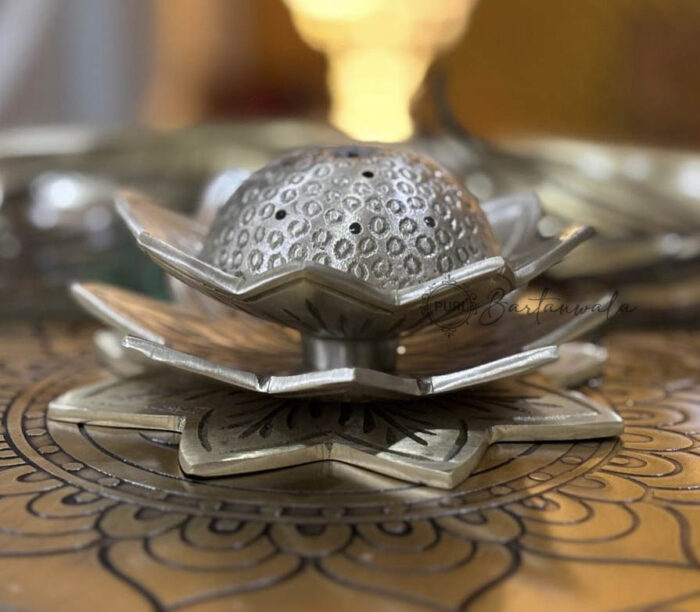 Pure Brass (Pital) Incense Holder – Lotus Flower Design