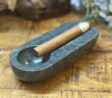 Marble Cigar Ashtray Single Notch-Green