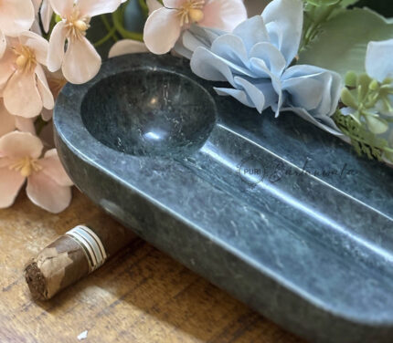 Marble Cigar Ashtray Single Notch-Green