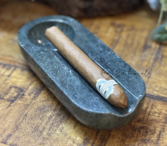 Marble Cigar Ashtray Single Notch-Green
