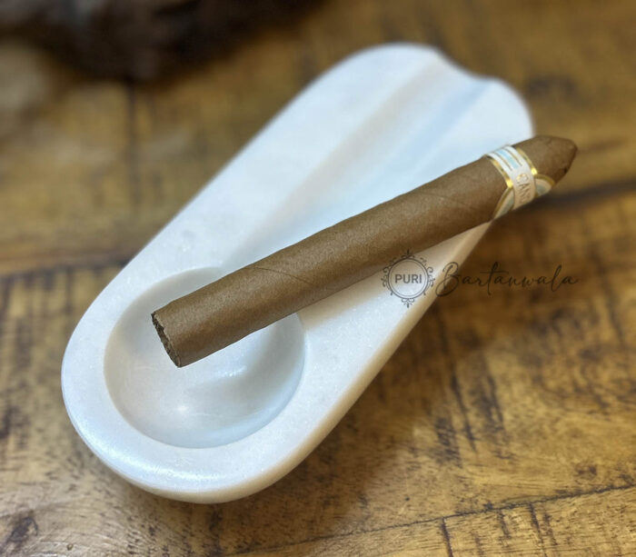 Marble Cigar Ashtray Single Notch-White