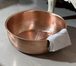 Pure Copper Hammered Pedicure Foot Bowl for Spa Matt Finish
