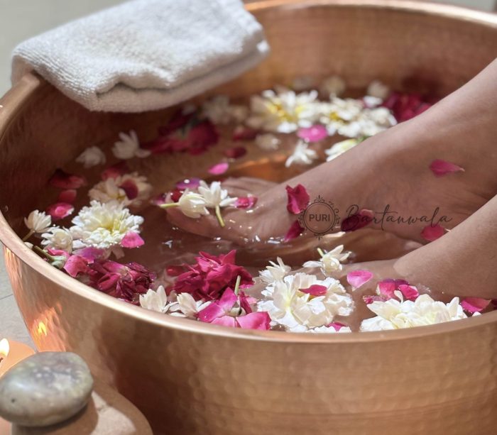 Pure Copper Hammered Pedicure Foot Bowl for Spa Matt Finish