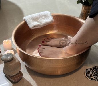 Pure Copper Hammered Pedicure Foot Bowl for Spa Matt Finish