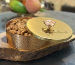 Pure Copper Hammered Dry Fruit & Dates Container with Brass Lid