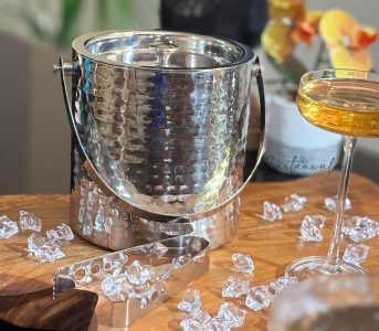 Prima Stainless Steel Ice Bucket 1500ml – Hammered with Tong