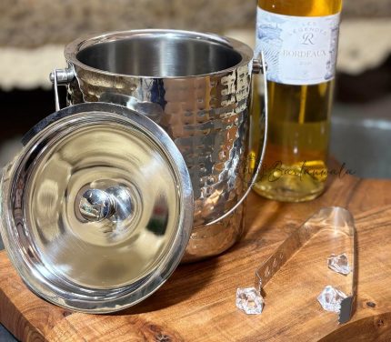 Prima Stainless Steel Ice Bucket 1500ml – Hammered with Tong