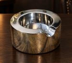 Nickel Glossy Aluminium Cigar Ashtray – Single Notch Design