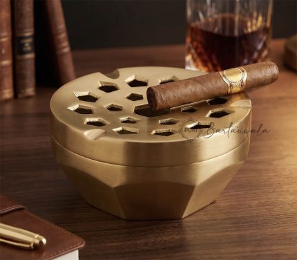Brass Windproof Cigar Ashtray – Diamond Aluminium