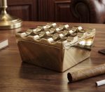 Glossy Brass Cigar Ashtray – 9 Grid Windproof Tabletop