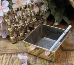 Glossy Brass Cigar Ashtray – 9 Grid Windproof Tabletop