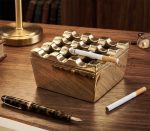 Glossy Brass Cigar Ashtray – 9 Grid Windproof Tabletop