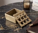 Matt Finish Brass Cigar Ashtray – 9 Grid Windproof Tabletop