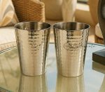 Steel Hammered Drink Tumblers – Set of 2