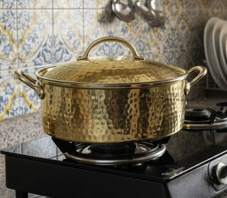 Brass Patila (Bhagona) with Lid – 5L Hammered Cooking Pot with Kalai Lining (1) Brass-Patila-Bhagona-with-Lid-–-5L-Hammered-Cooking-Pot-with-Kalai-Lining-