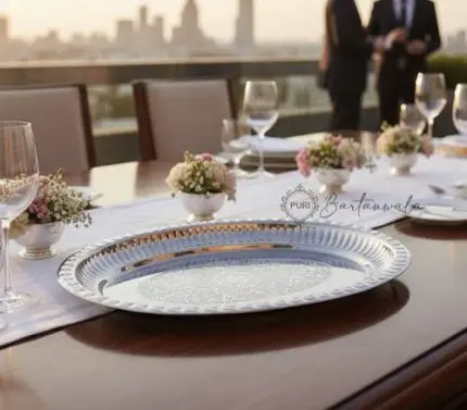 Beyzi Stainless Steel Oval Snack Tray – Glossy Finish