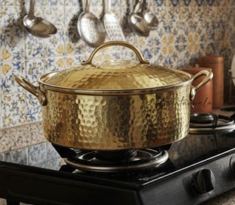 Brass Bhagona 5L – Hand-Hammered with Lid & Kalai
