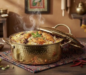 Brass Bhagona 5L – Hand-Hammered with Lid & Kalai