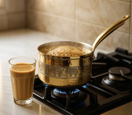 Brass Elephant Tea Pan | 1.2 L Chai Patila by PURI Bartanwala