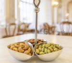 Mango 3 Nuts Bowl Stand – Stainless Steel Hammered Glossy