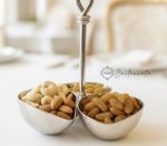 Mango 3 Nuts Bowl Stand – Stainless Steel Hammered Glossy