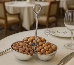 Mango 3 Nuts Bowl Stand – Stainless Steel Hammered Glossy