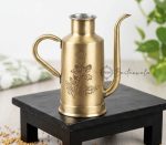 Brass Oil Bottle Inside Tin/Kalai Plating And Outside Matt Finish